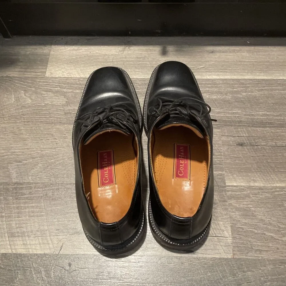 Cole Haan Bedford Men's Plain Toe Oxford Black Leather Dress Shoes Size 10 M
